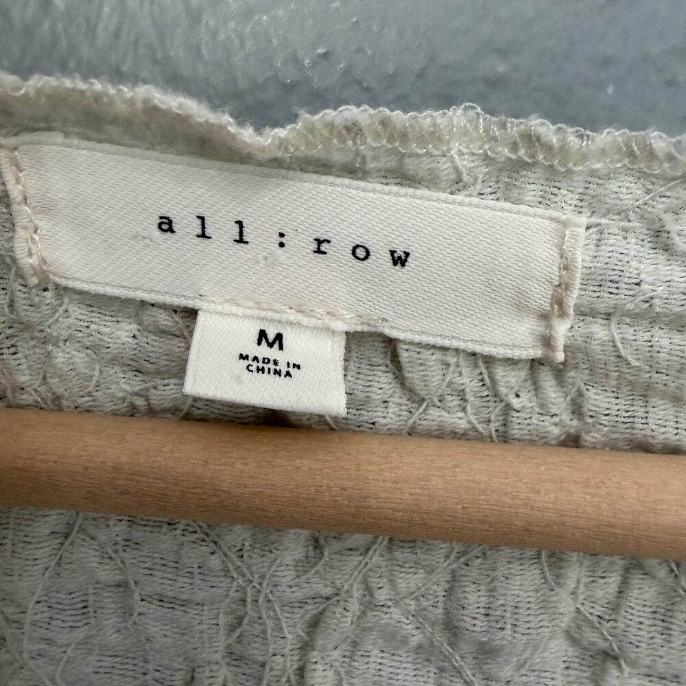 ALL:ROW ivory textured button front top size M - Picture 4 of 6
